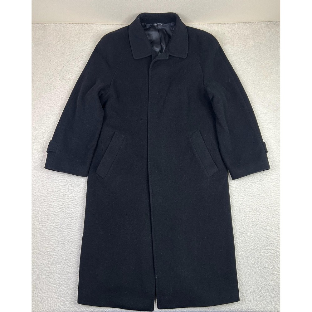 Versani Collection Overcoat Mens 48 Black Wool Cashmere Blend Made in Italy M70